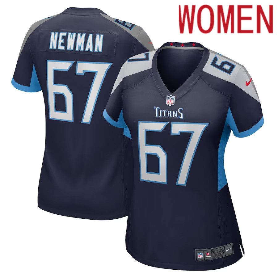 Women Tennessee Titans #67 Xavier Newman Nike Navy Game Player NFL Jersey->->Women Jersey